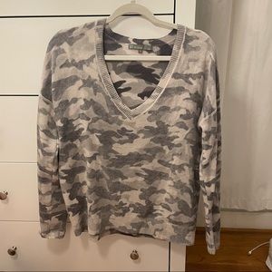 27 Miles Malibu dove gray camo cashmere sweater